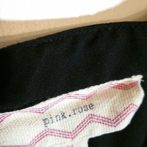 pink rose sleeveless sheer black blouse - Picture 3 of 5